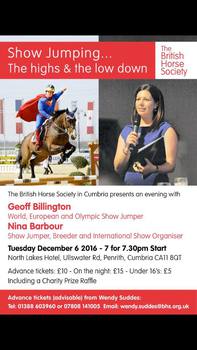 BHS Cumbria host an Evening with Geoff Billington & Nina Barbour