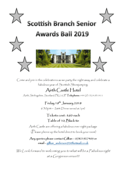 Scottish Senior Awards Ball - Tickets now on sale!!