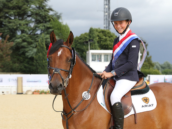 Oliver Fletcher gets his second win in the Squibb Group Pony Foxhunter Masters