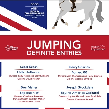 British Equestrian announces definite entries for FEI Showjumping World Championship