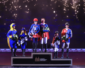 Egypt's Sameh El Dahan wins the feature jump-off class