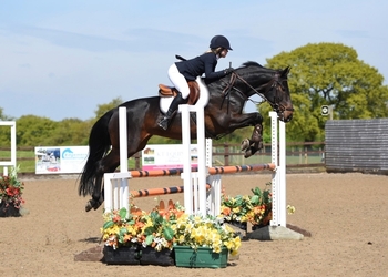 Molly Heaps wins the Equissage Pulse Senior British Novice Second Round at Dean Valley Equestrian Centre