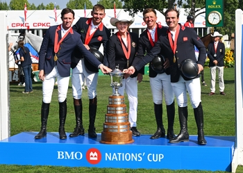 Great Britain’s Team Audevard seize victory in the BMO Nations’ Cup for the first time in three decades on British Day at the 50th anniversary year of the Spruce Meadows Masters