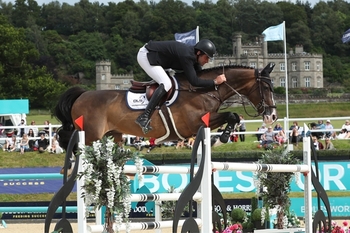 Grand Prix Glory for David Simpson at the Dodson & Horrell Bolesworth International Horse Show 